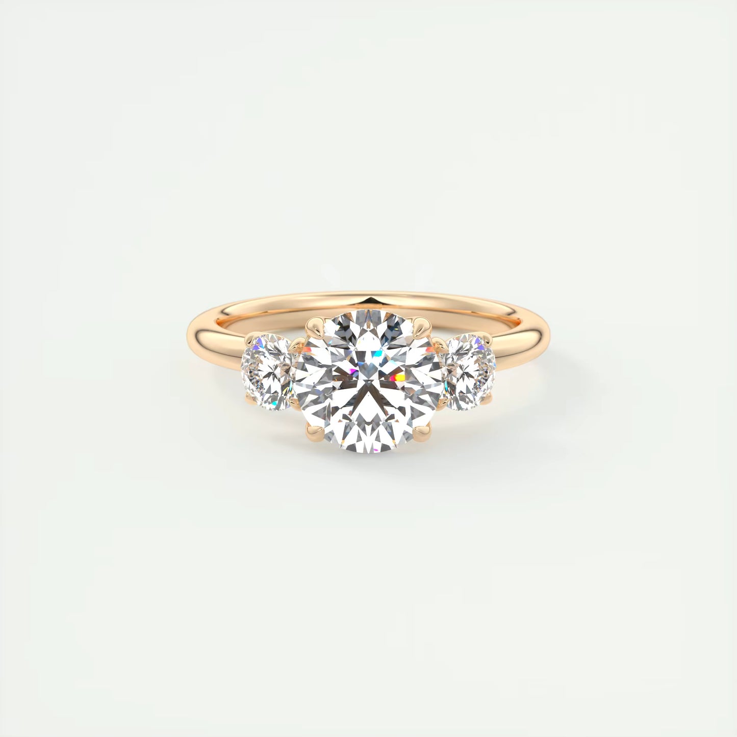 6-7 GM Round Solitaire Ring Three Stone Ring Engagement Rings