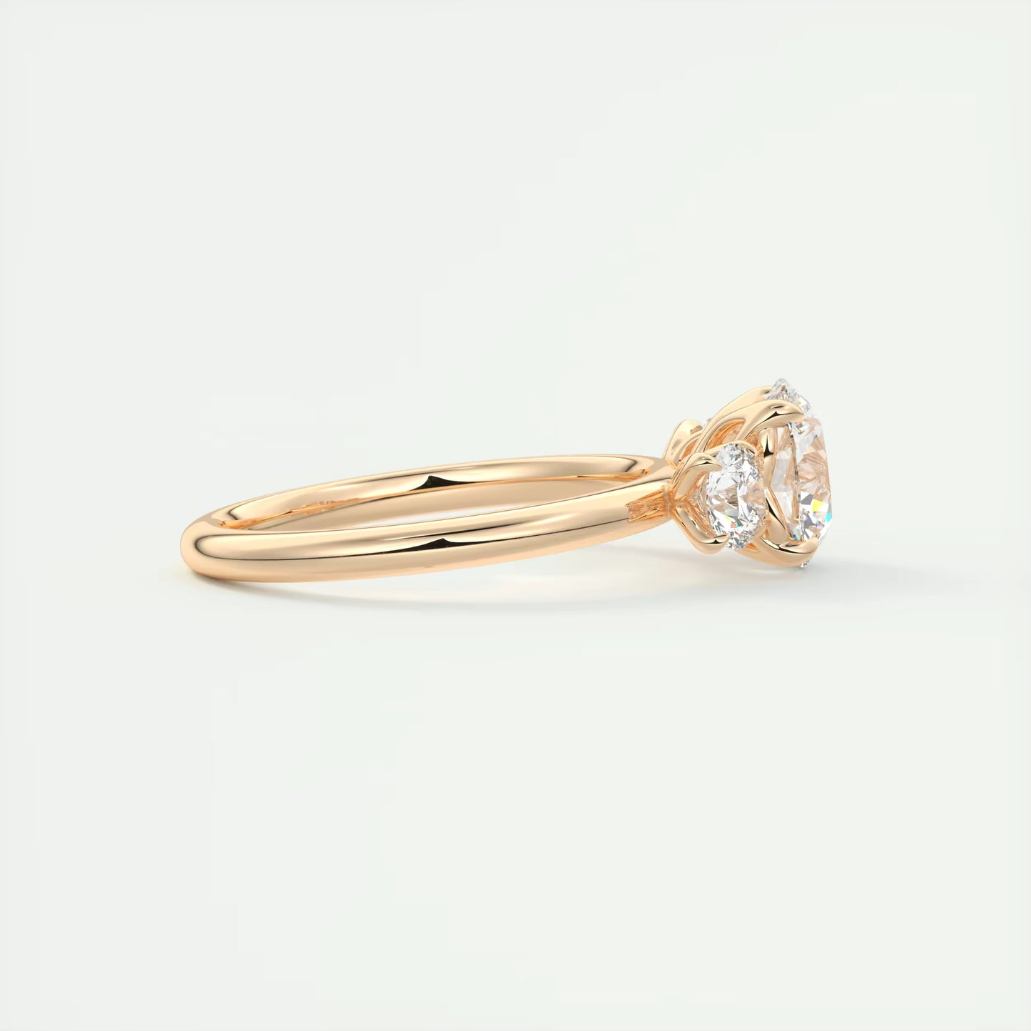 6-7 GM Round Solitaire Ring Three Stone Ring Engagement Rings