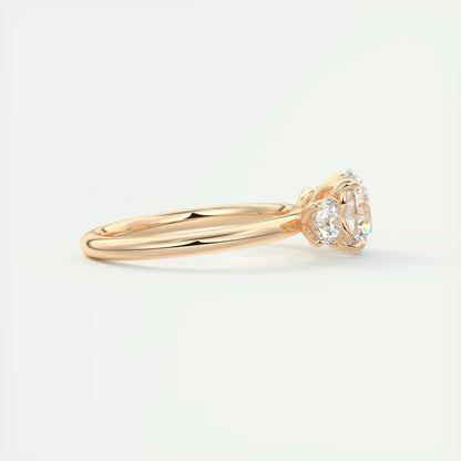 6-7 GM Round Solitaire Ring Three Stone Ring Engagement Rings