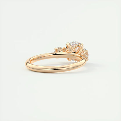 6-7 GM Round Solitaire Ring Three Stone Ring Engagement Rings