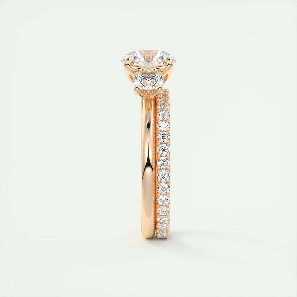 2.00 Ct Round Solitaire Ring Three Stone Ring Engagement Rings