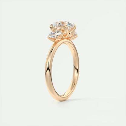 6-7 GM Round Solitaire Ring Three Stone Ring Engagement Rings