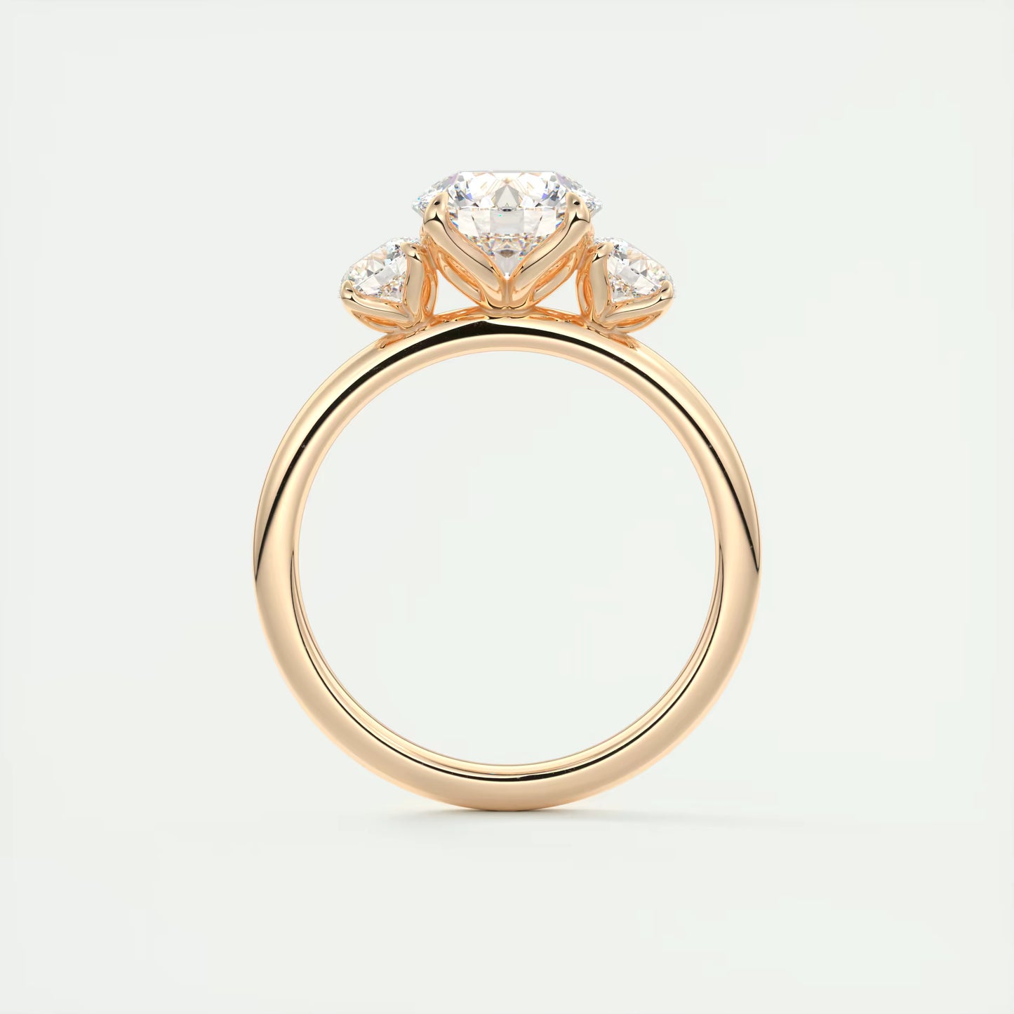 6-7 GM Round Solitaire Ring Three Stone Ring Engagement Rings
