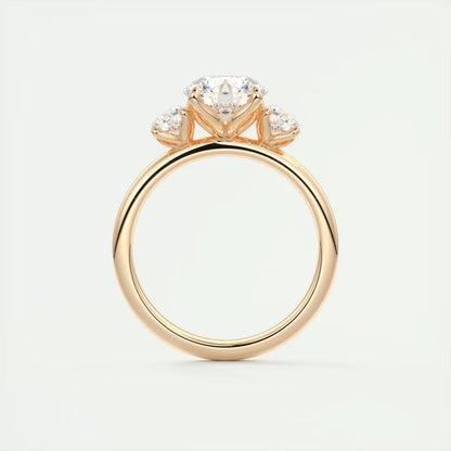 6-7 GM Round Solitaire Ring Three Stone Ring Engagement Rings