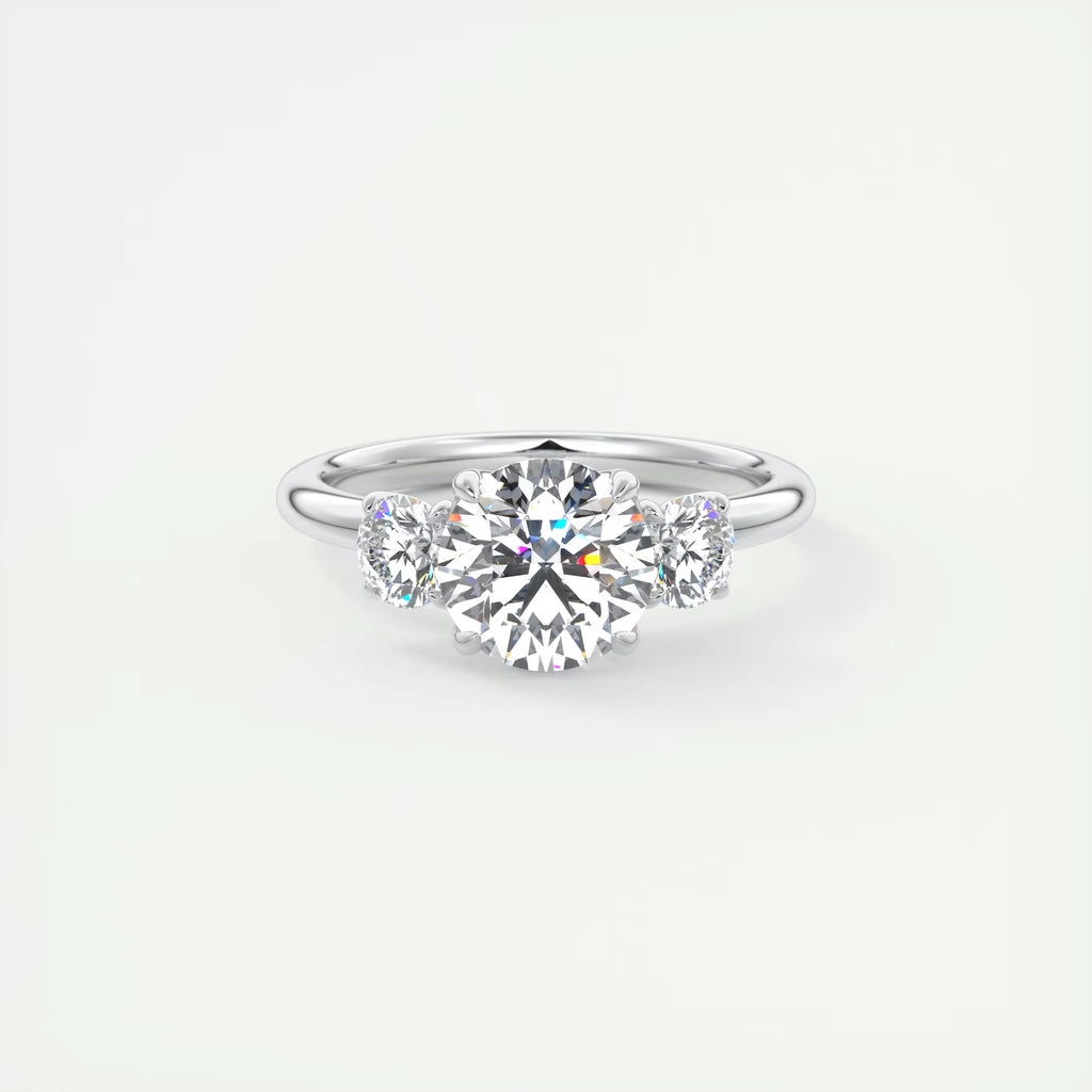 2.00 Ct Round Solitaire Ring Three Stone Ring Engagement Rings