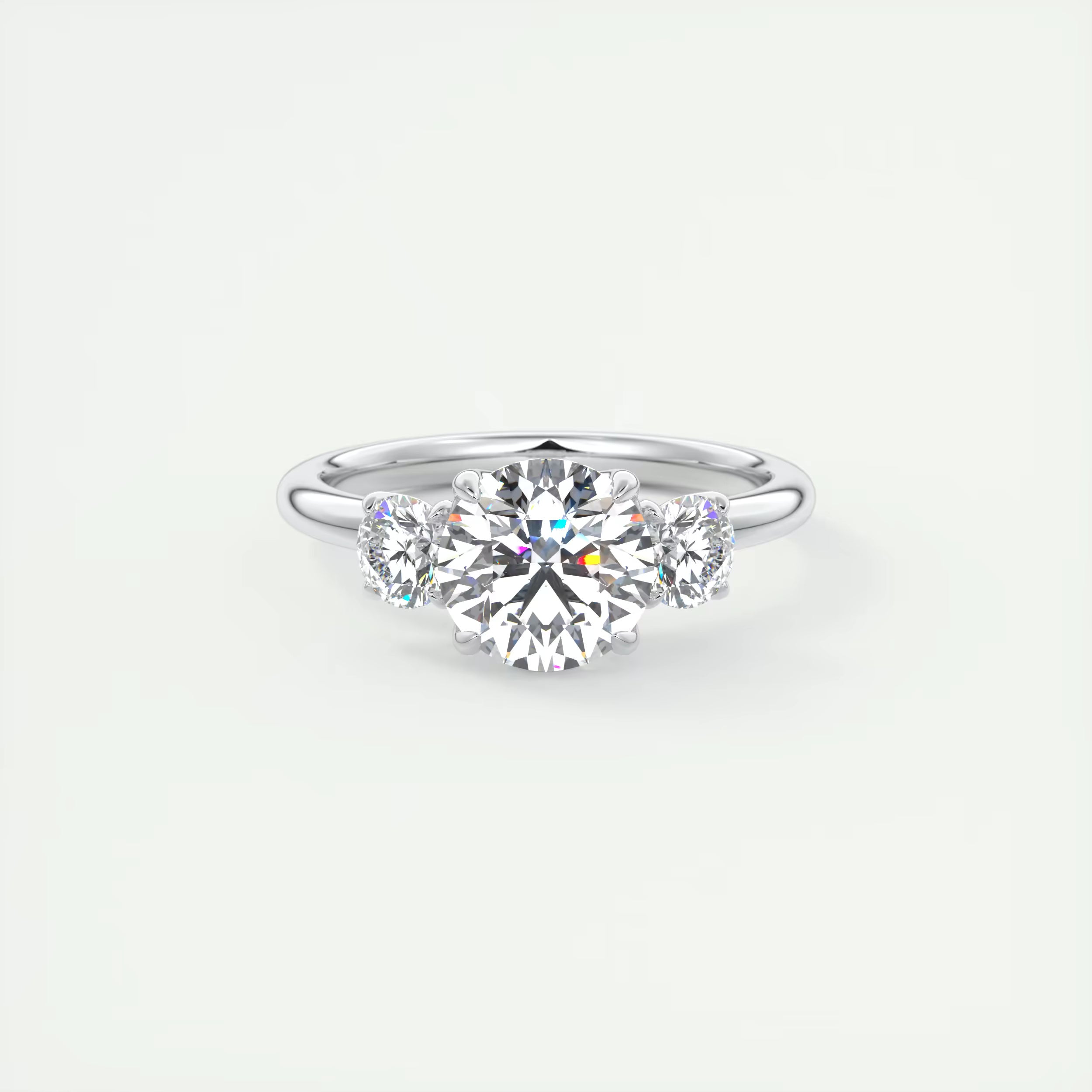 2.00 Ct Round Solitaire Ring Three Stone Ring Engagement Rings