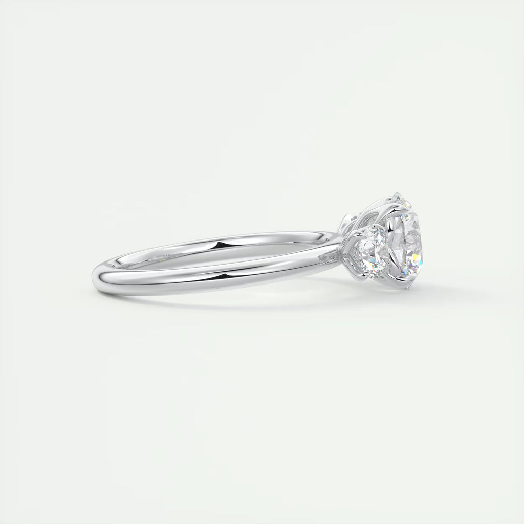 2.00 Ct Round Solitaire Ring Three Stone Ring Engagement Rings