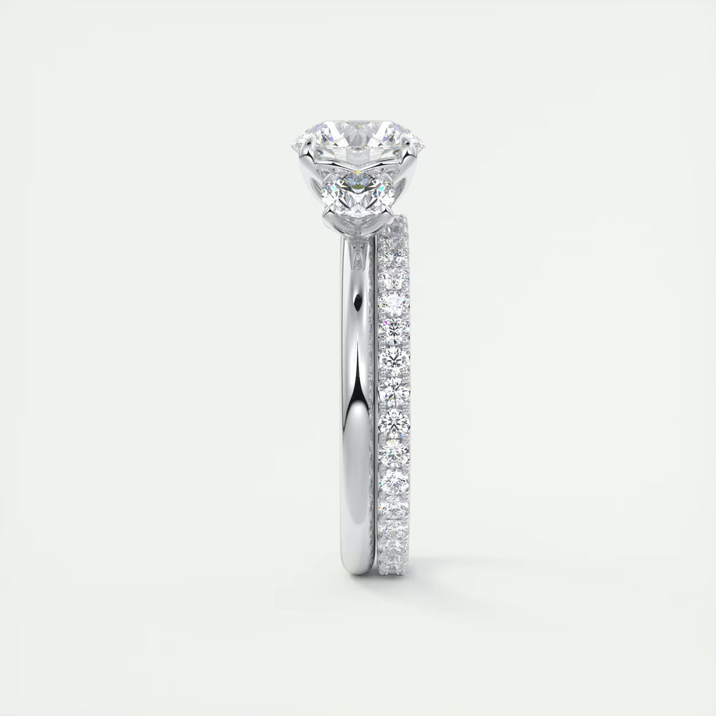 2.00 Ct Round Solitaire Ring Three Stone Ring Engagement Rings