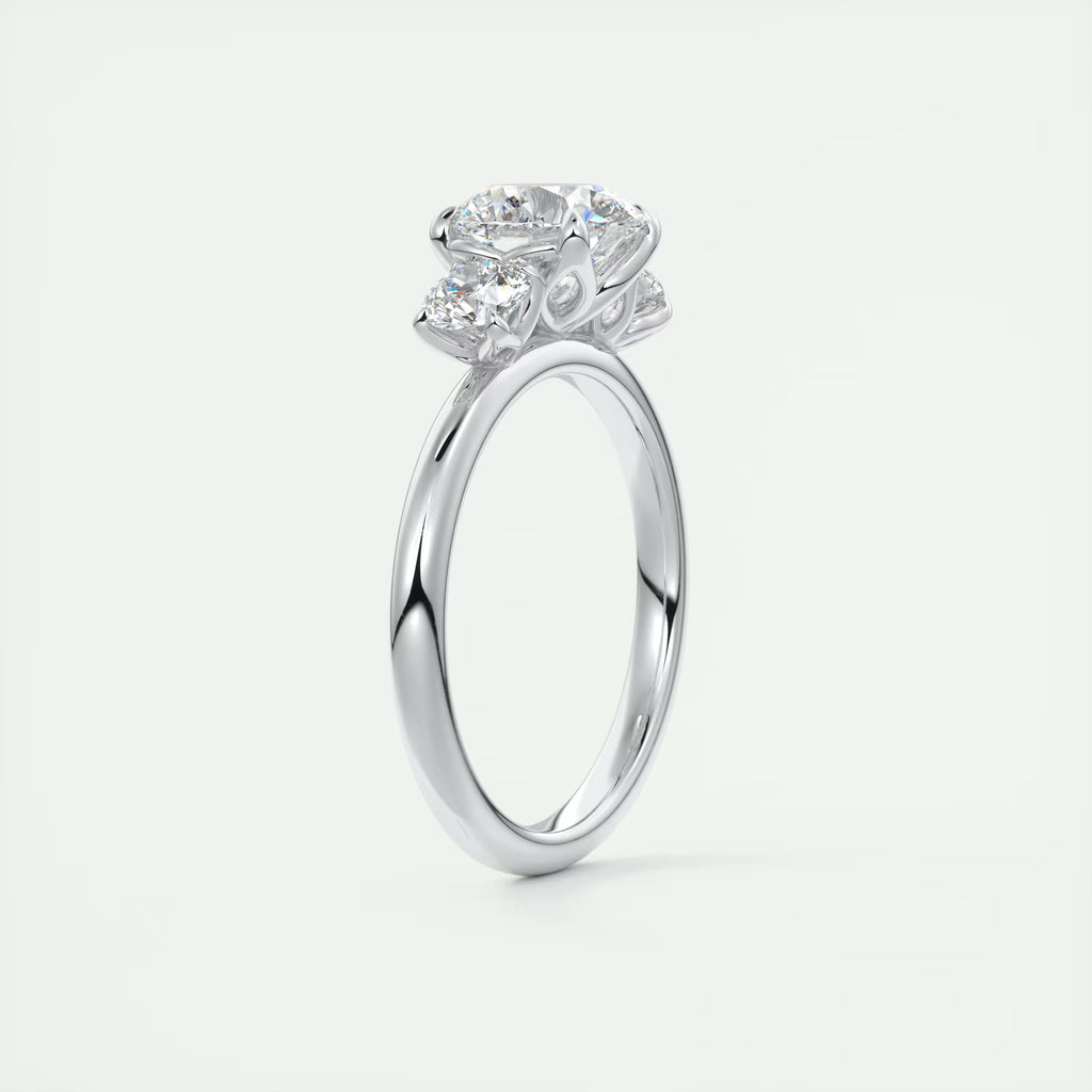 2.00 Ct Round Solitaire Ring Three Stone Ring Engagement Rings