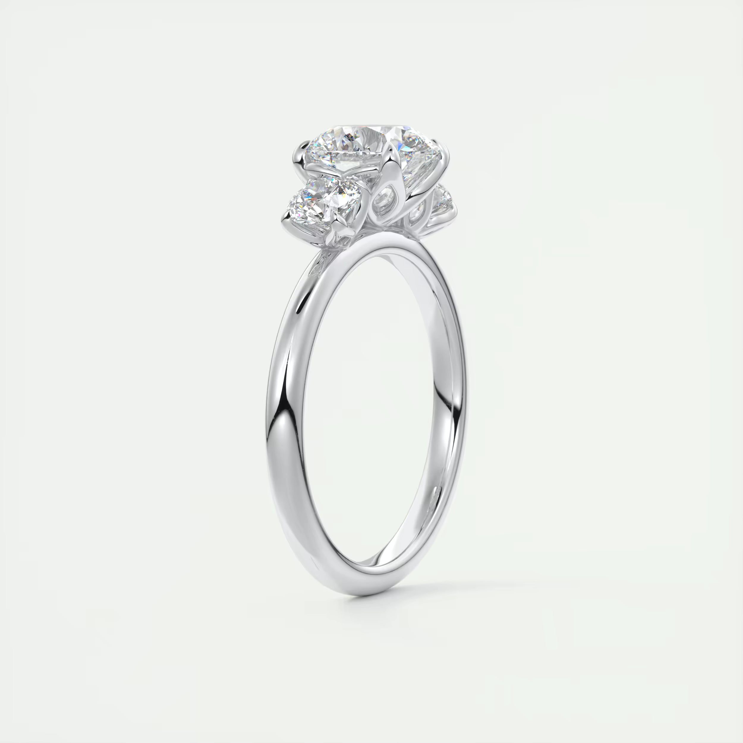2.00 Ct Round Solitaire Ring Three Stone Ring Engagement Rings
