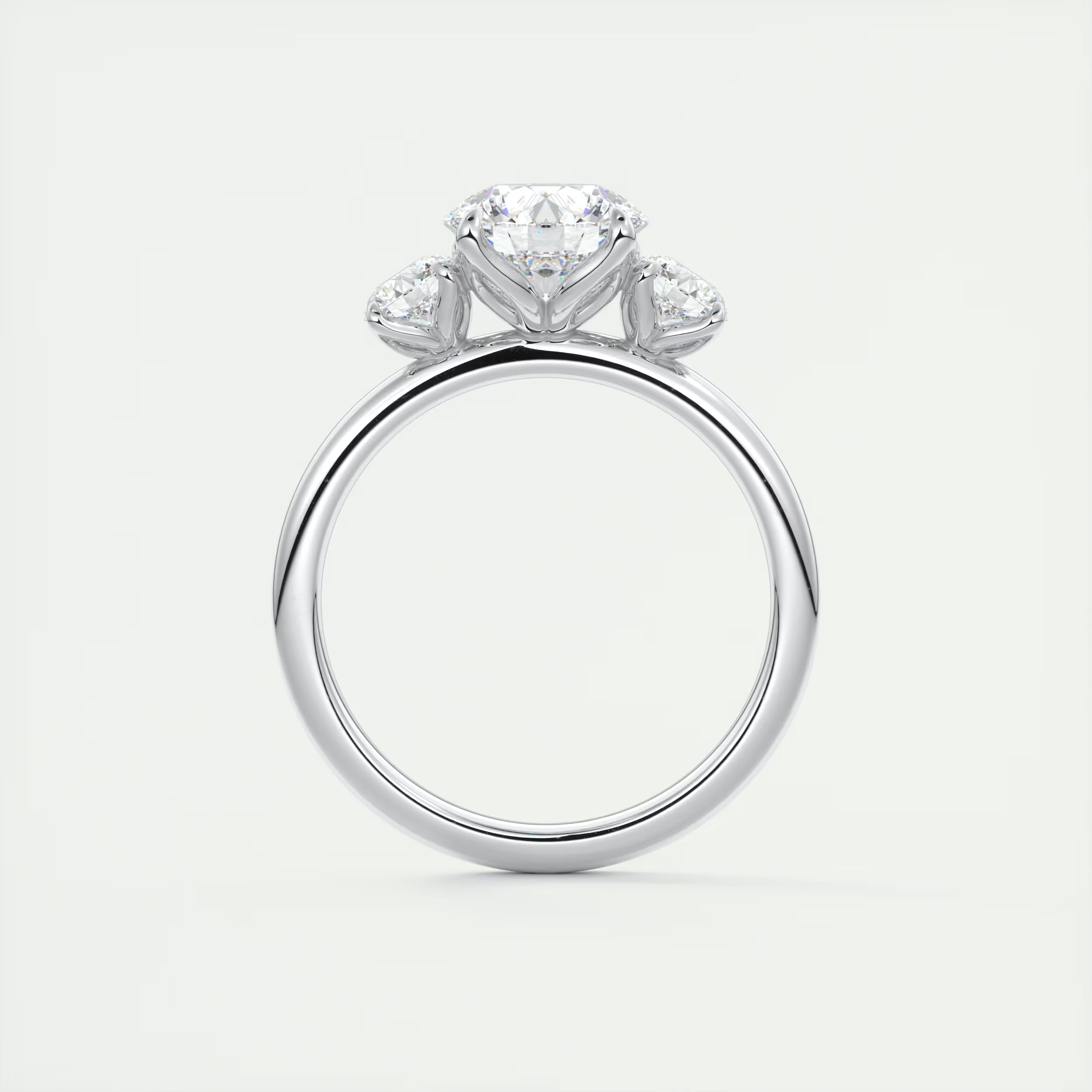 2.50 Ct Royale Round - Floral Three Stone Engagement Rings
