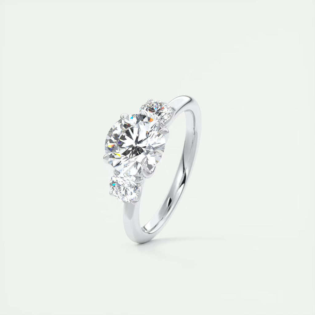 2.00 Ct Round Solitaire Ring Three Stone Ring Engagement Rings