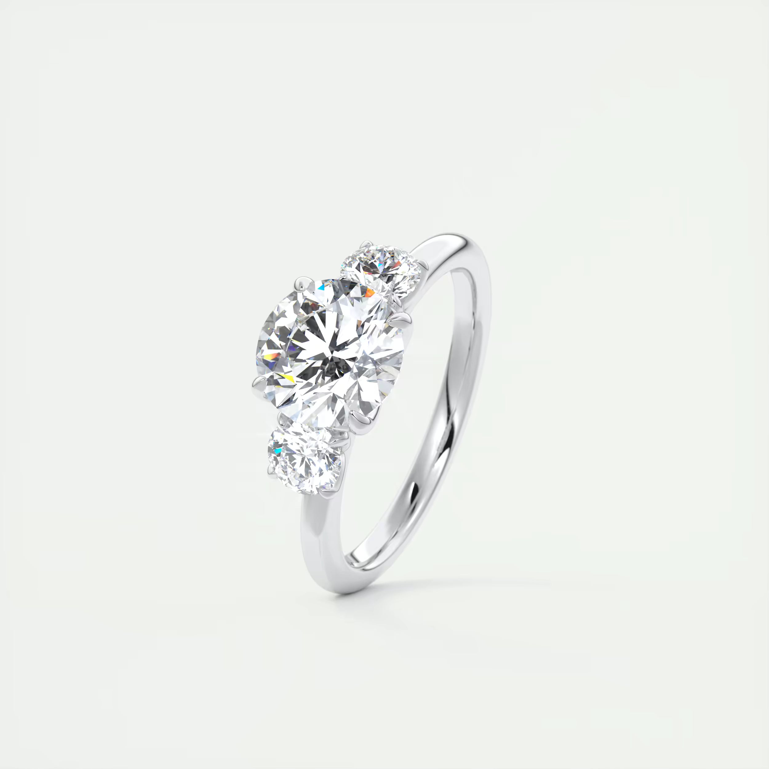 2.00 Ct Round Solitaire Ring Three Stone Ring Engagement Rings