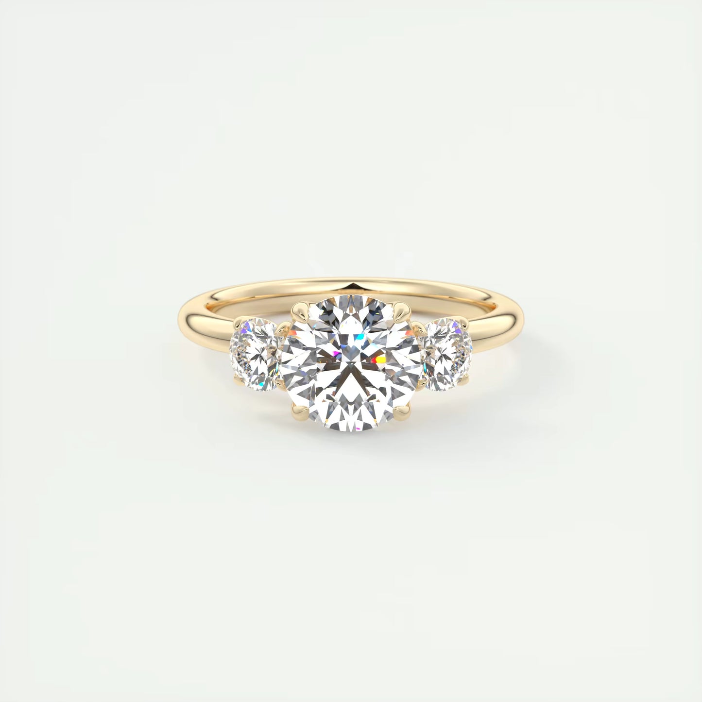 6-7 GM Round Solitaire Ring Three Stone Ring Engagement Rings