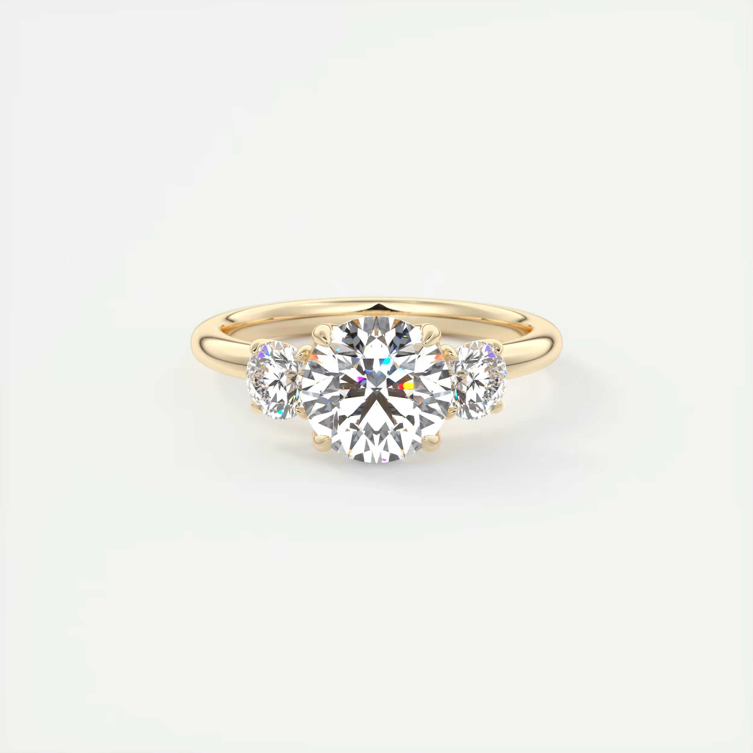 2.00 Ct Round Solitaire Ring Three Stone Ring Engagement Rings