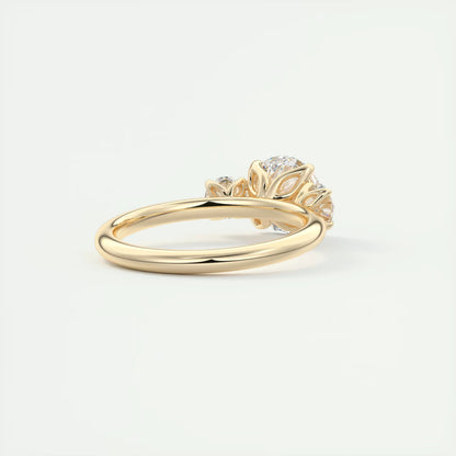 6-7 GM Round Solitaire Ring Three Stone Ring Engagement Rings
