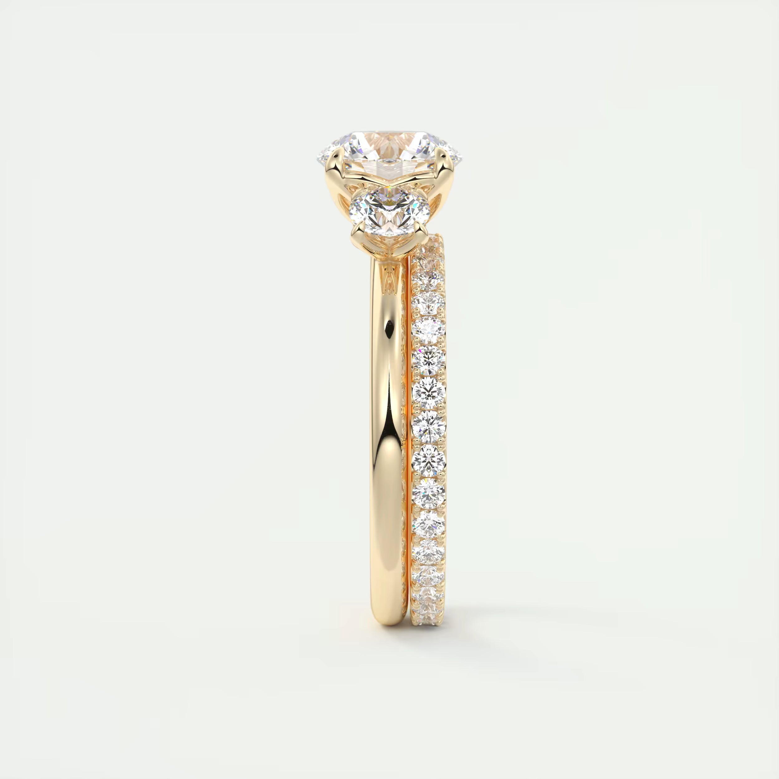 2.00 Ct Round Solitaire Ring Three Stone Ring Engagement Rings