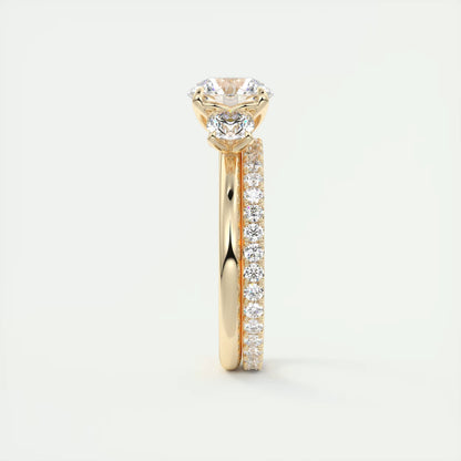 6-7 GM Round Solitaire Ring Three Stone Ring Engagement Rings