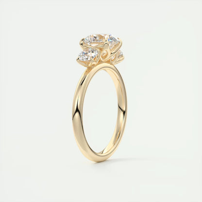 6-7 GM Round Solitaire Ring Three Stone Ring Engagement Rings