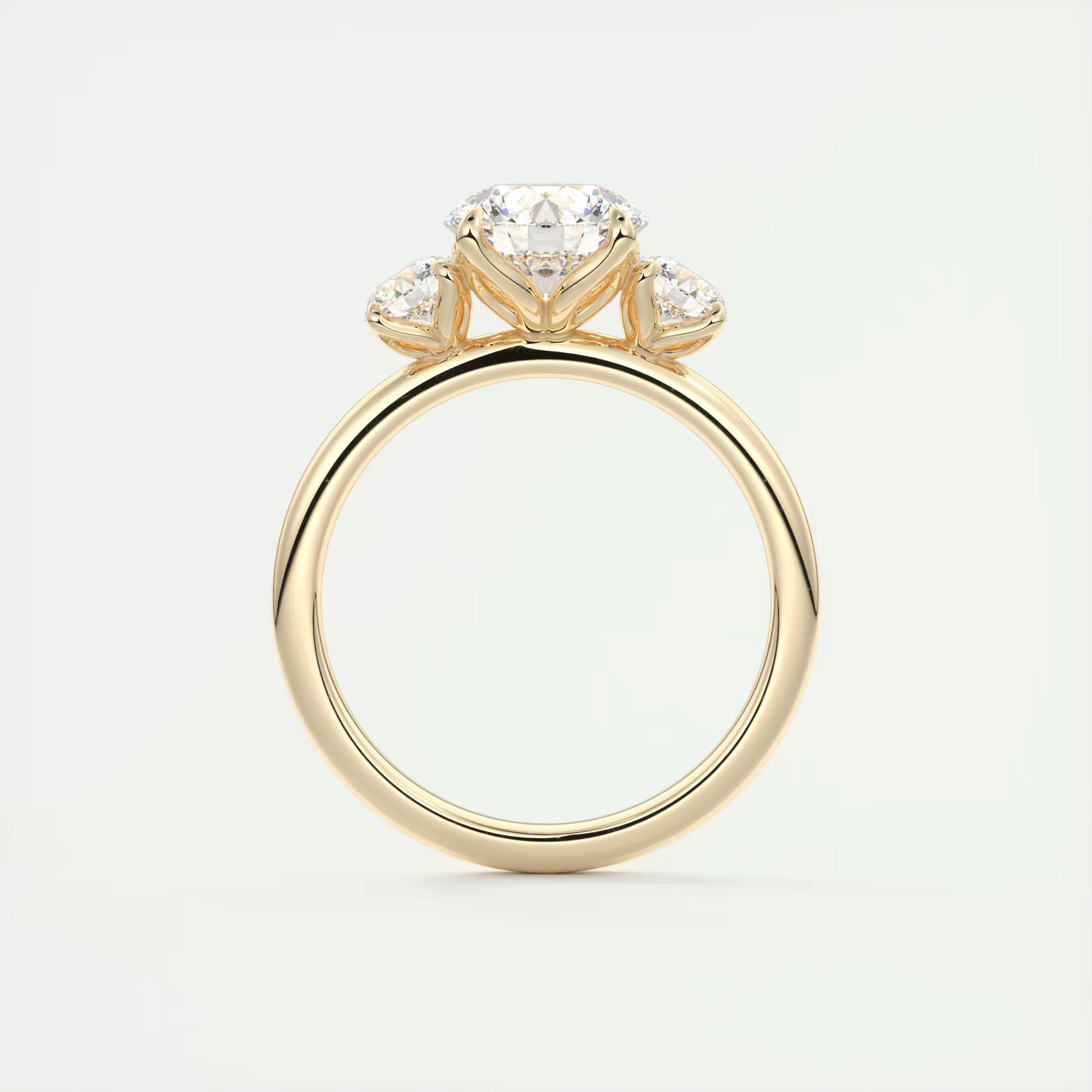 6-7 GM Round Solitaire Ring Three Stone Ring Engagement Rings