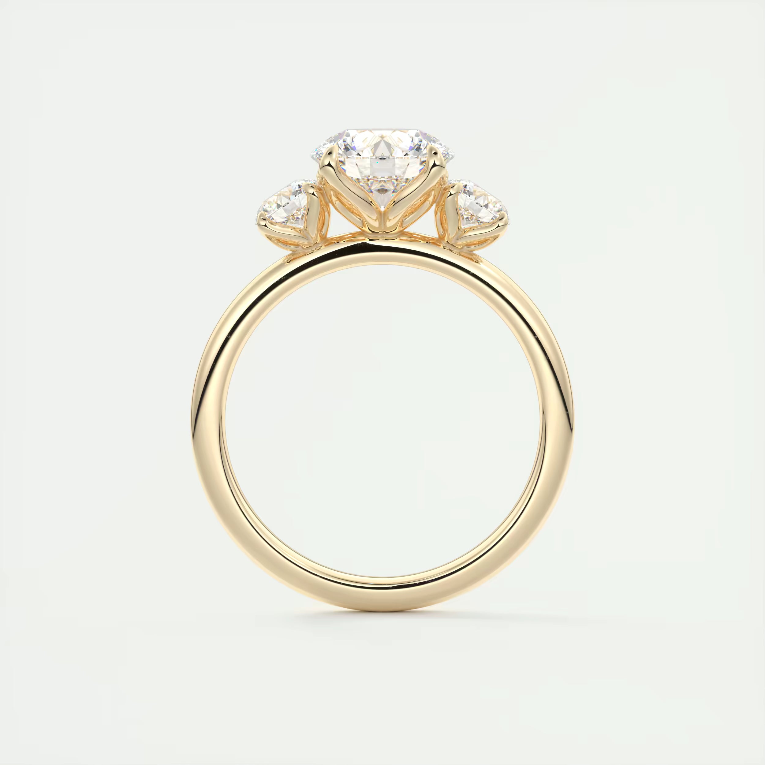 2.00 Ct Round Solitaire Ring Three Stone Ring Engagement Rings