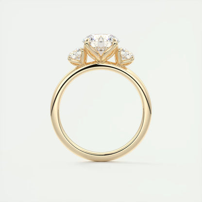 6-7 GM Round Solitaire Ring Three Stone Ring Engagement Rings
