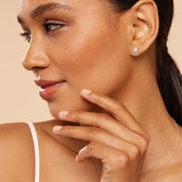 0.50 Ct Classic Cushion Shap Near-Colorless 4-Prong Stud Earring