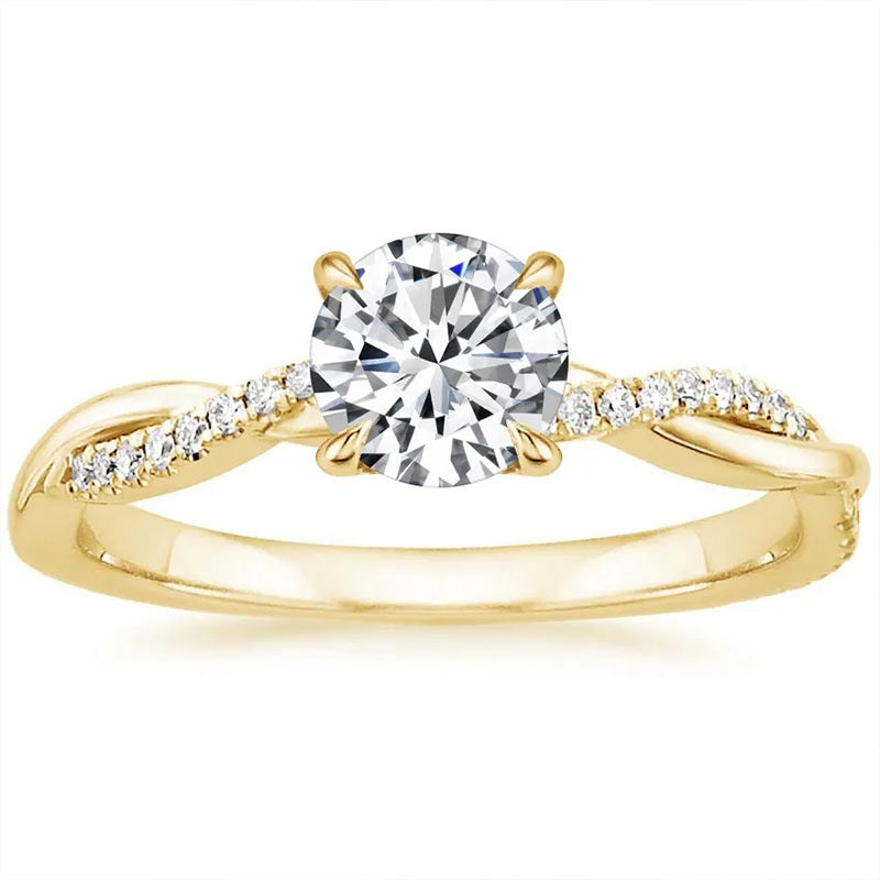 1.50 Ct Round Cut Engagement Ring With Lab-Grown Diamond Wedding Ring