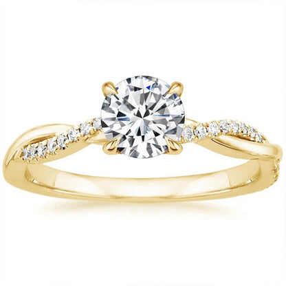 1.50 Ct Round Cut Engagement Ring With Lab-Grown Diamond Wedding Ring