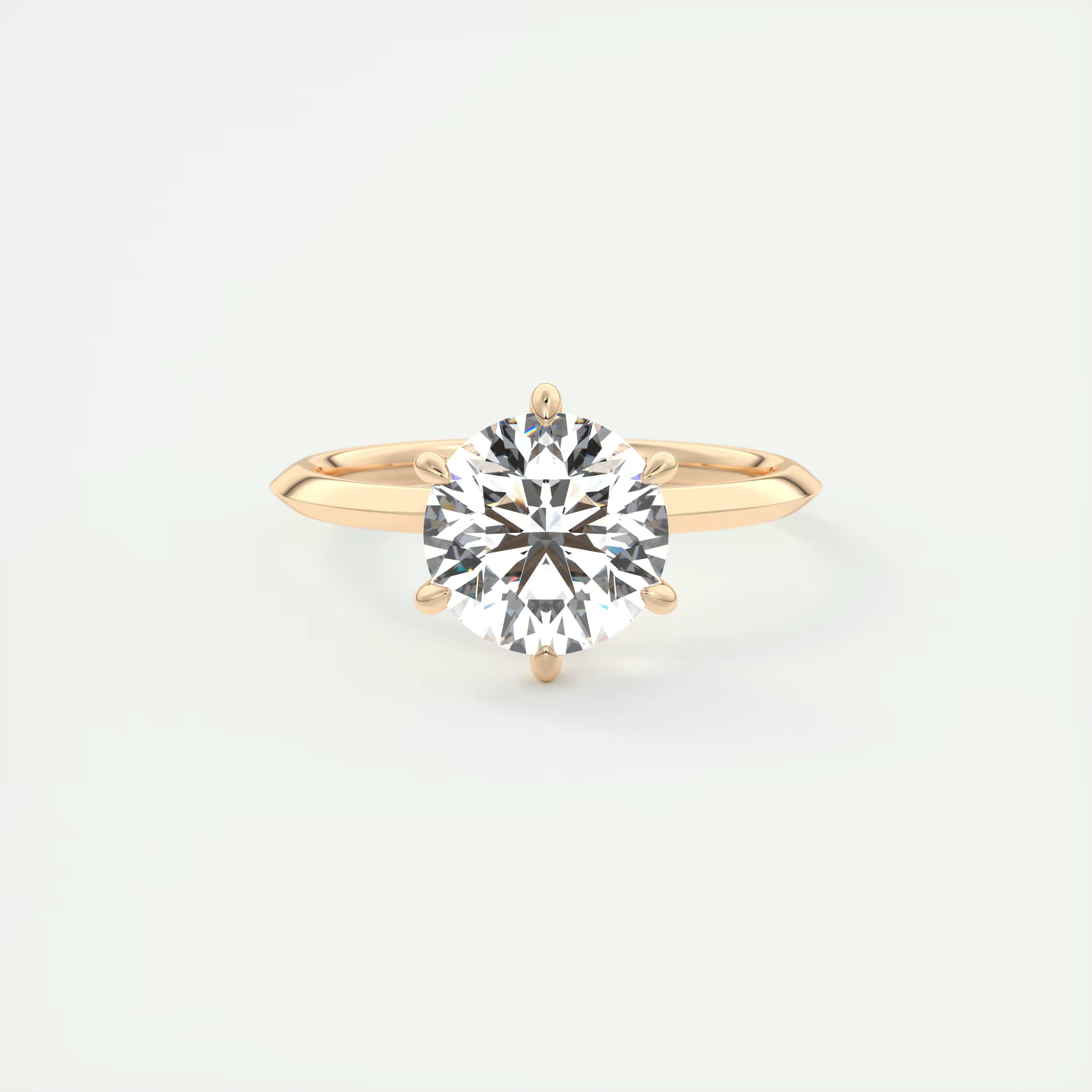 2.00 Ct Round Solitaire Ring, Knife Edge Band Engagement Rings