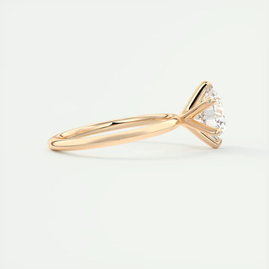 2.00 Ct Round Solitaire Ring, Knife Edge Band Engagement Rings