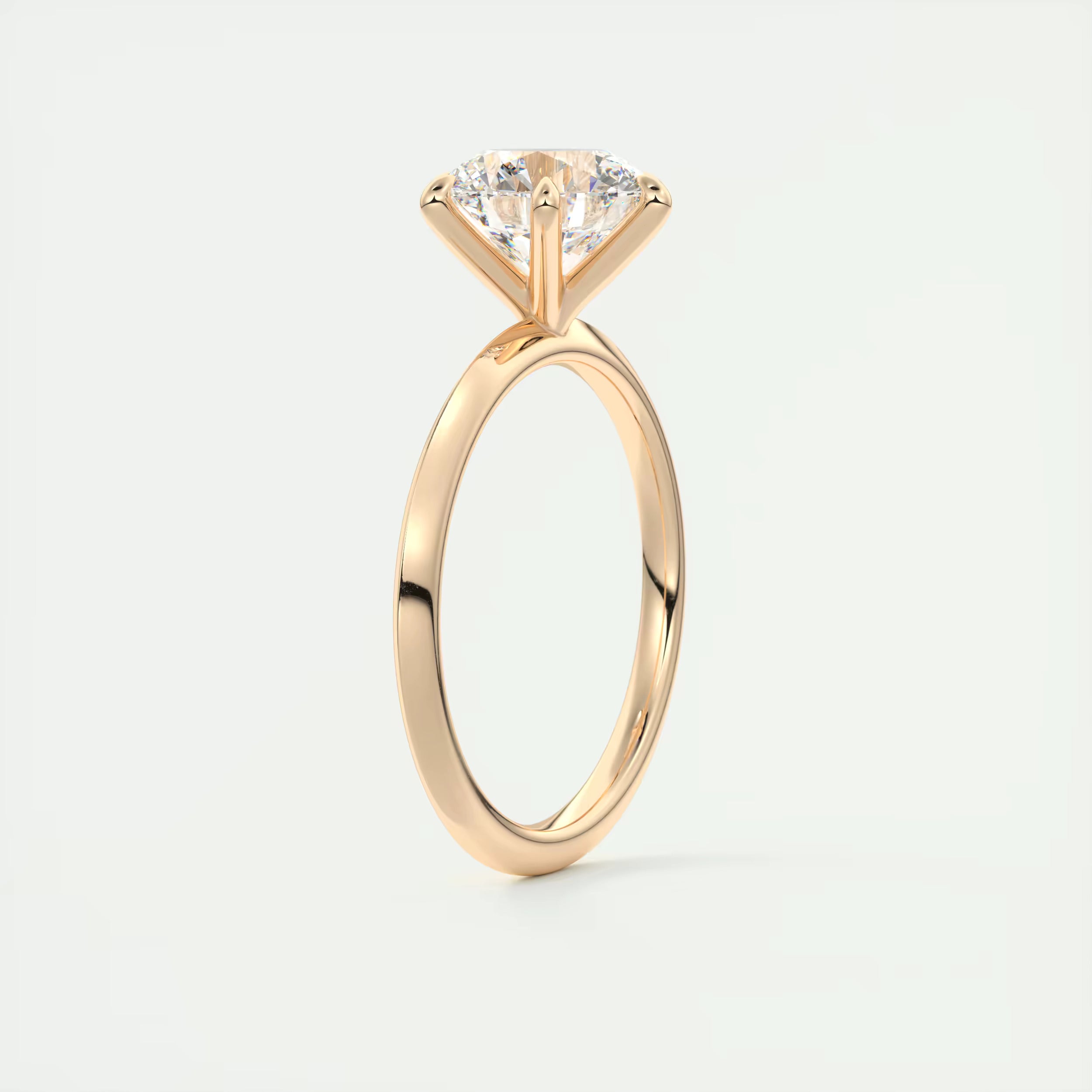 2.00 Ct Round Solitaire Ring, Knife Edge Band Engagement Rings