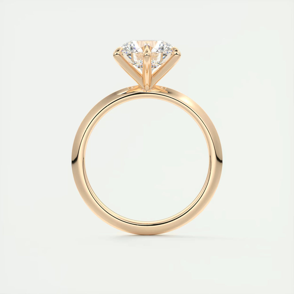 2.00 Ct Round Solitaire Ring, Knife Edge Band Engagement Rings
