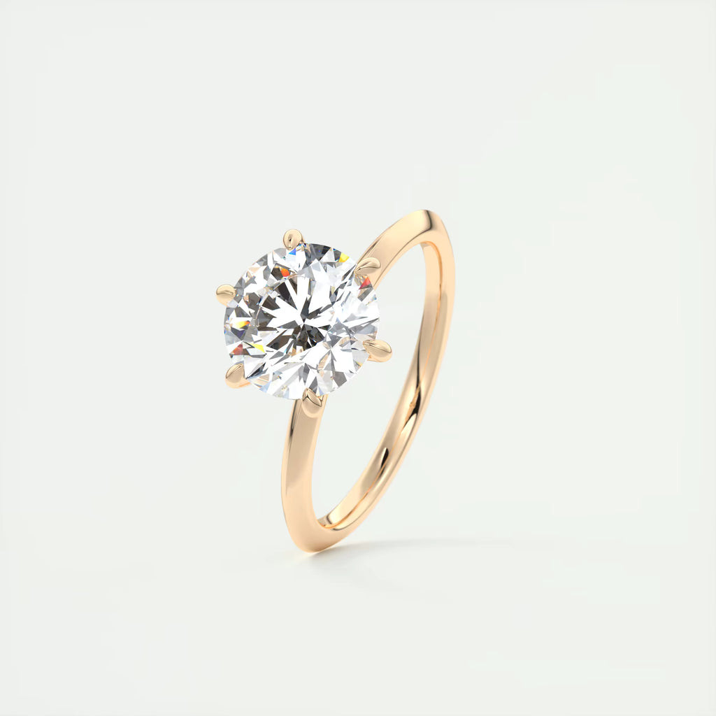 2.00 Ct Round Solitaire Ring, Knife Edge Band Engagement Rings