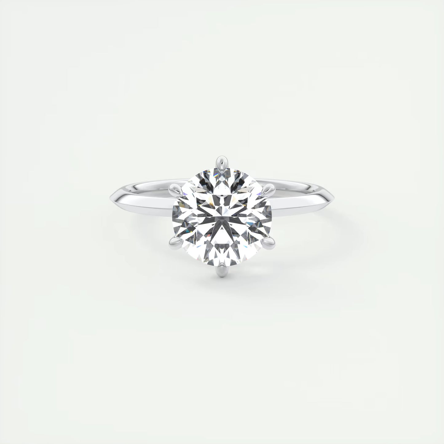 4-5 GM Round Solitaire Ring, Knife Edge Band Engagement Rings