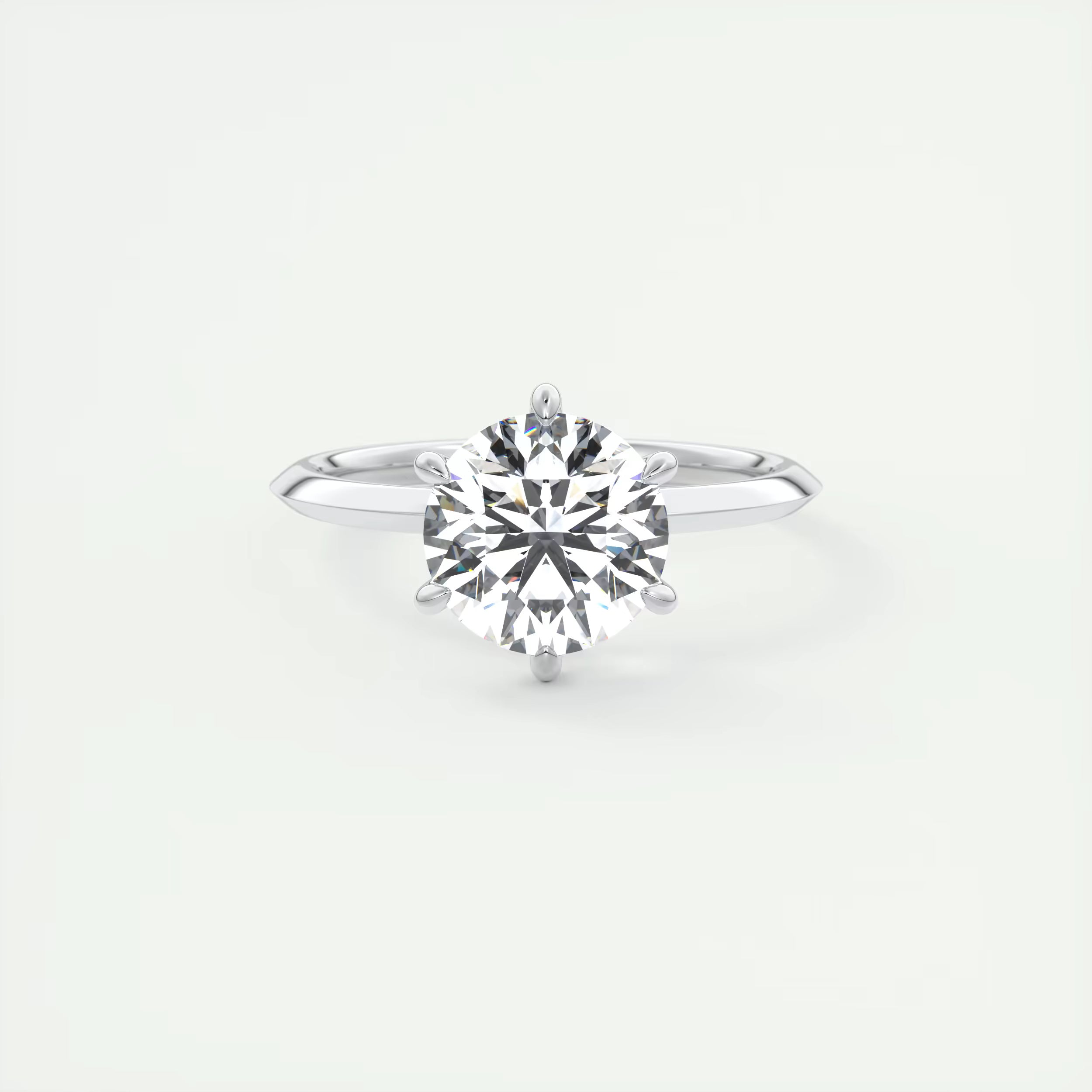 2.00 Ct Round Solitaire Ring, Knife Edge Band Engagement Rings