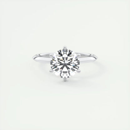 4-5 GM Round Solitaire Ring, Knife Edge Band Engagement Rings