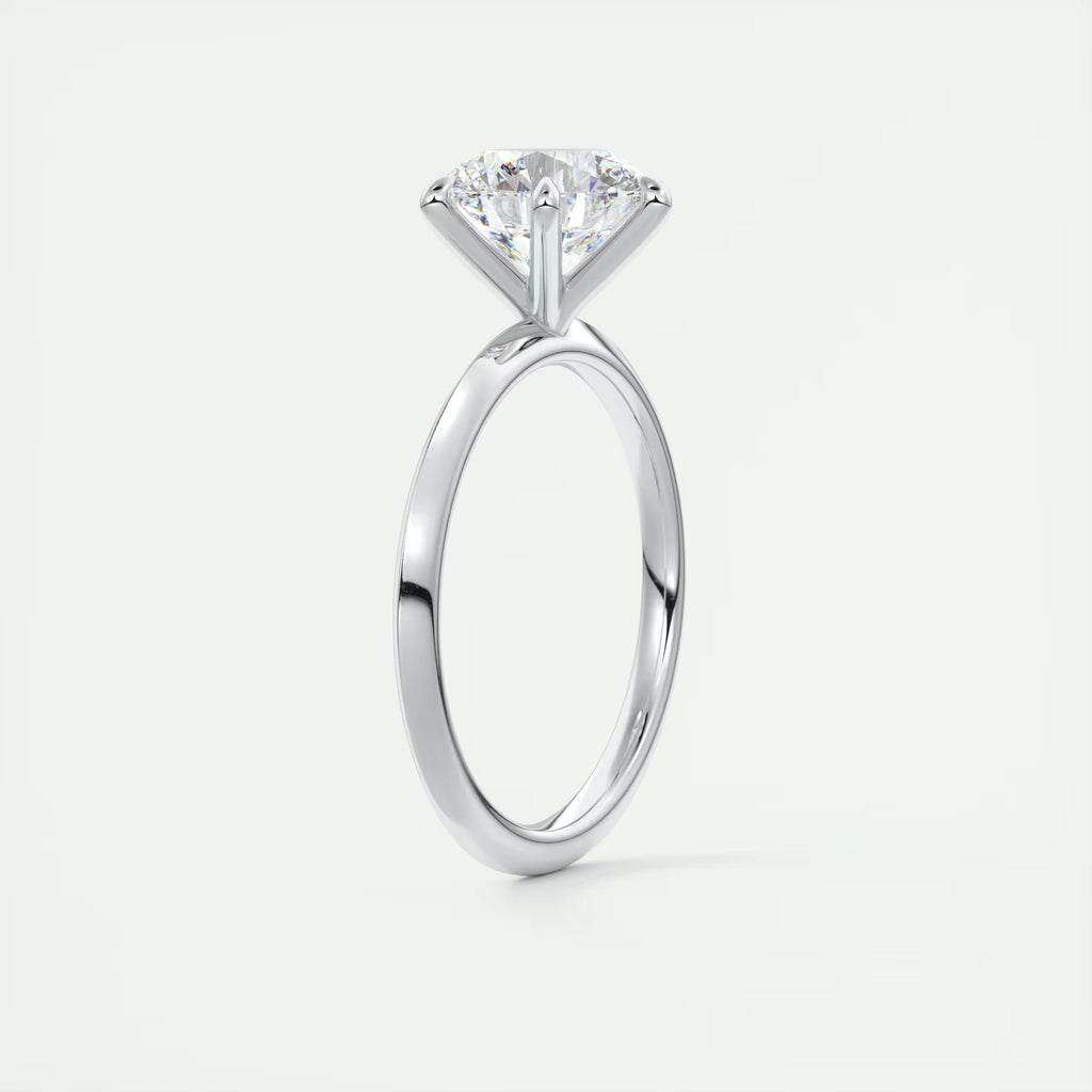 2.00 Ct Round Solitaire Ring, Knife Edge Band Engagement Rings