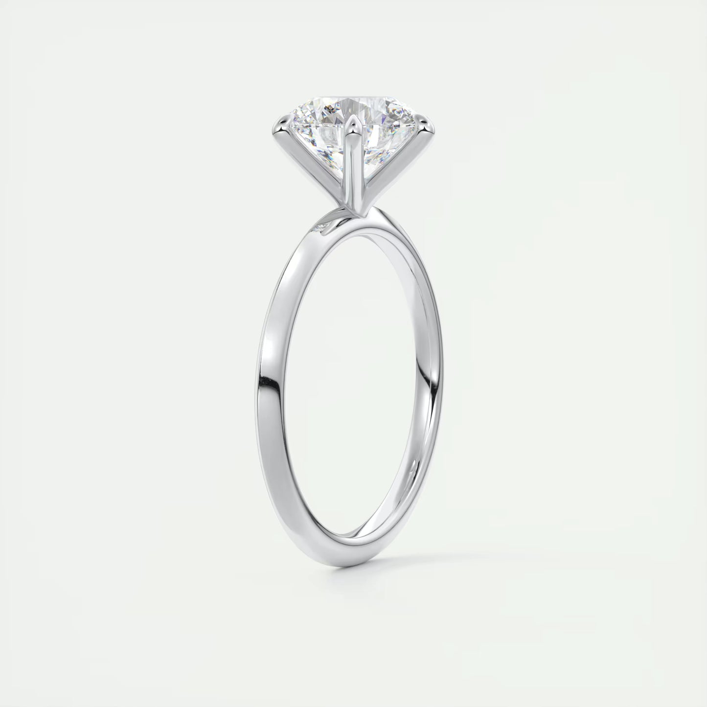 4-5 GM Round Solitaire Ring, Knife Edge Band Engagement Rings