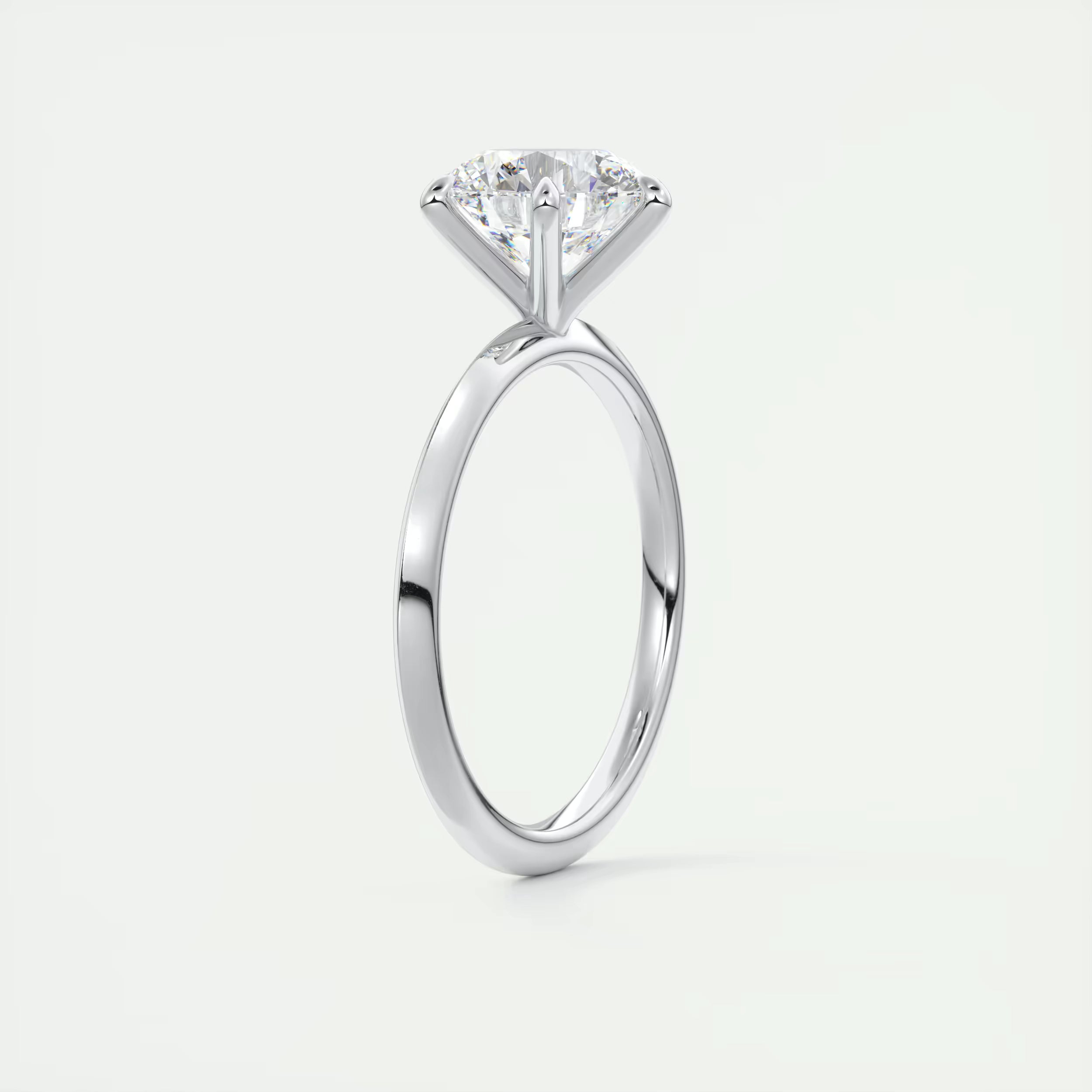 2.00 Ct Round Solitaire Ring, Knife Edge Band Engagement Rings