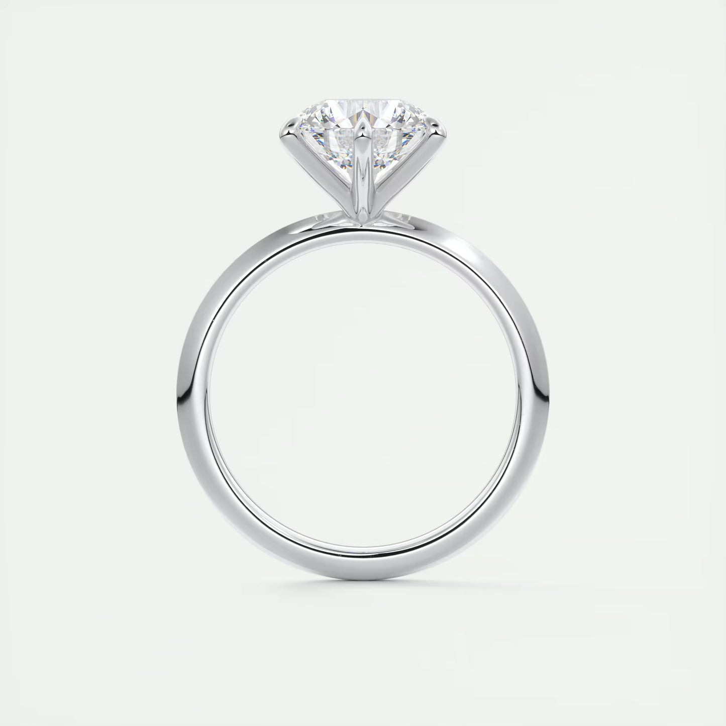 4-5 GM Round Solitaire Ring, Knife Edge Band Engagement Rings