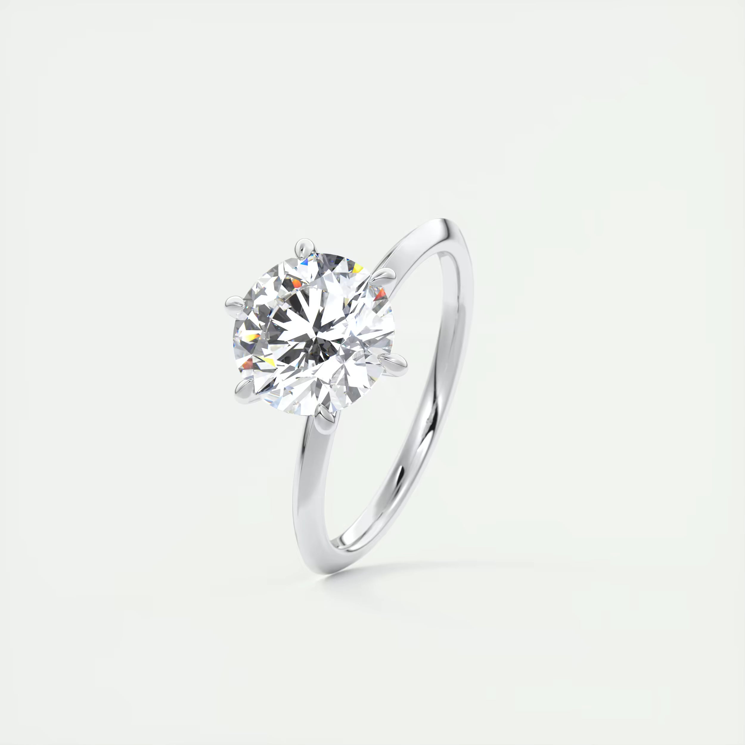 2.00 Ct Round Solitaire Ring, Knife Edge Band Engagement Rings