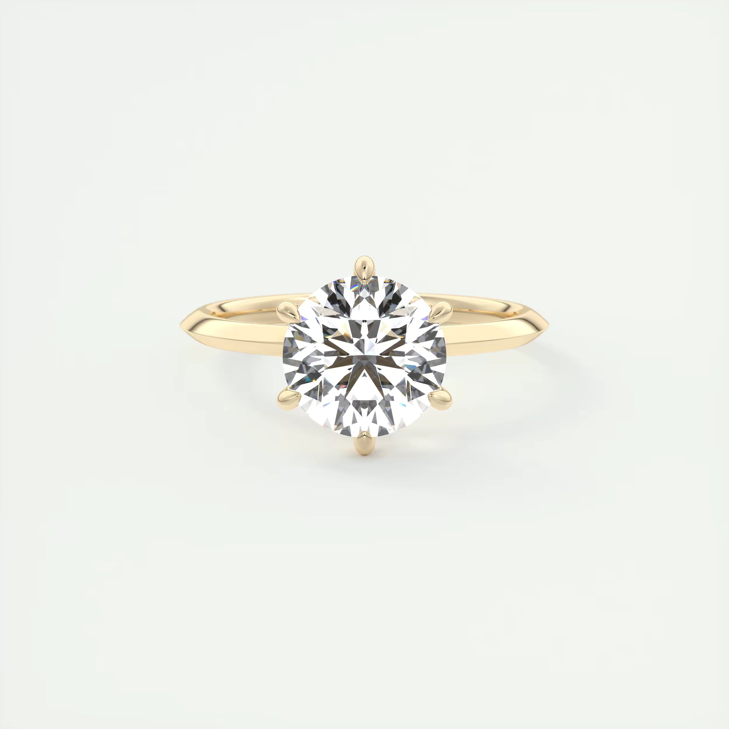 2.00 Ct Round Solitaire Ring, Knife Edge Band Engagement Rings