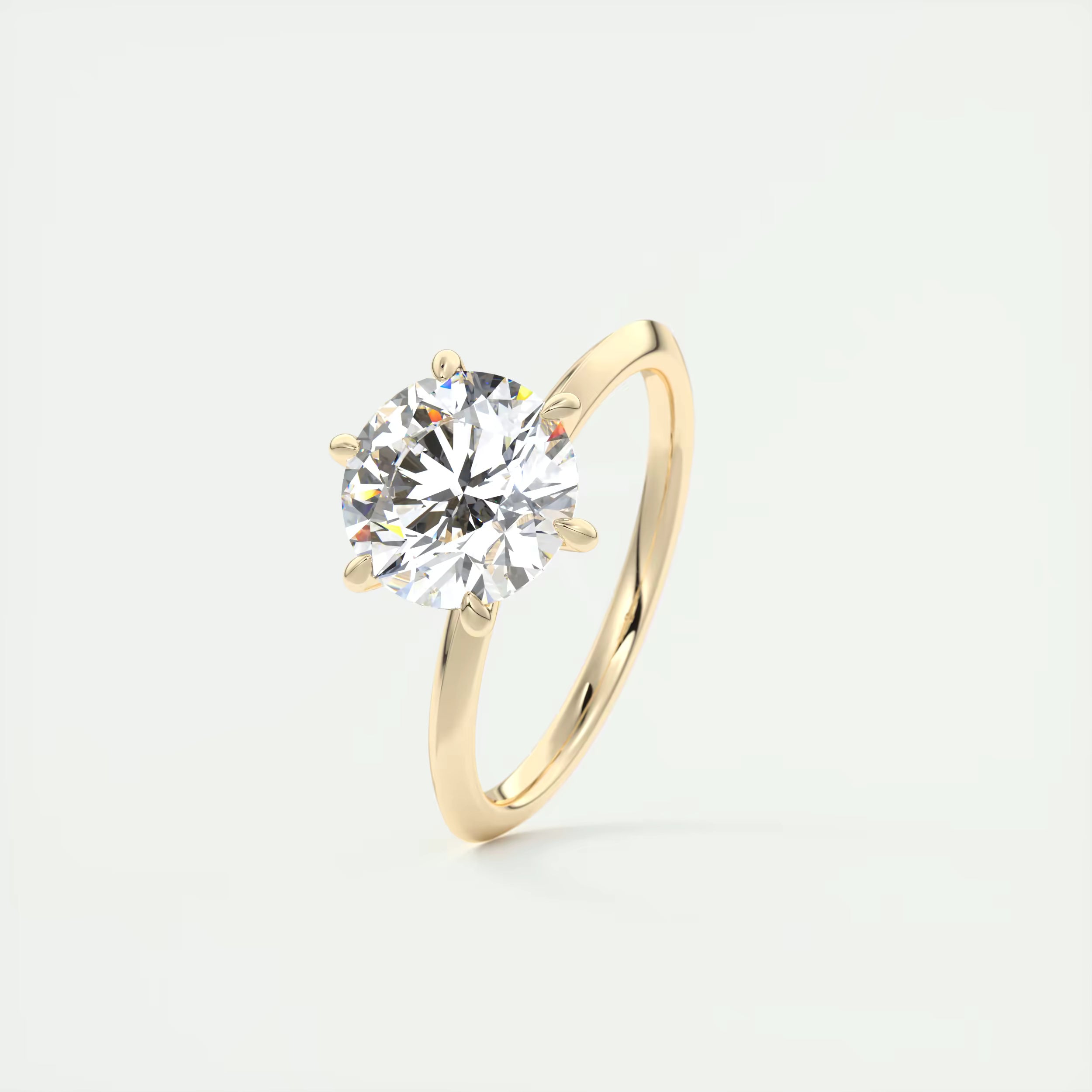2.00 Ct Round Solitaire Ring, Knife Edge Band Engagement Rings
