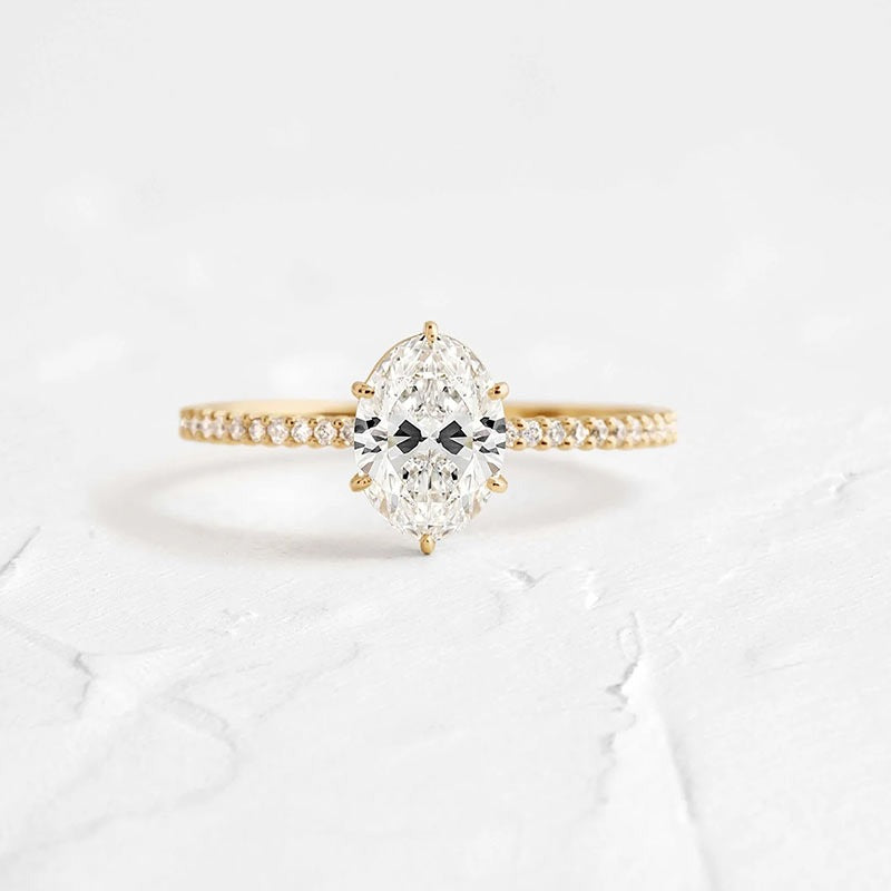 1.70 Ct Oval Diamond Hidden Halo Engagement Ring