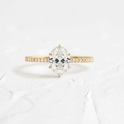 1.70 Ct Oval Diamond Hidden Halo Engagement Ring