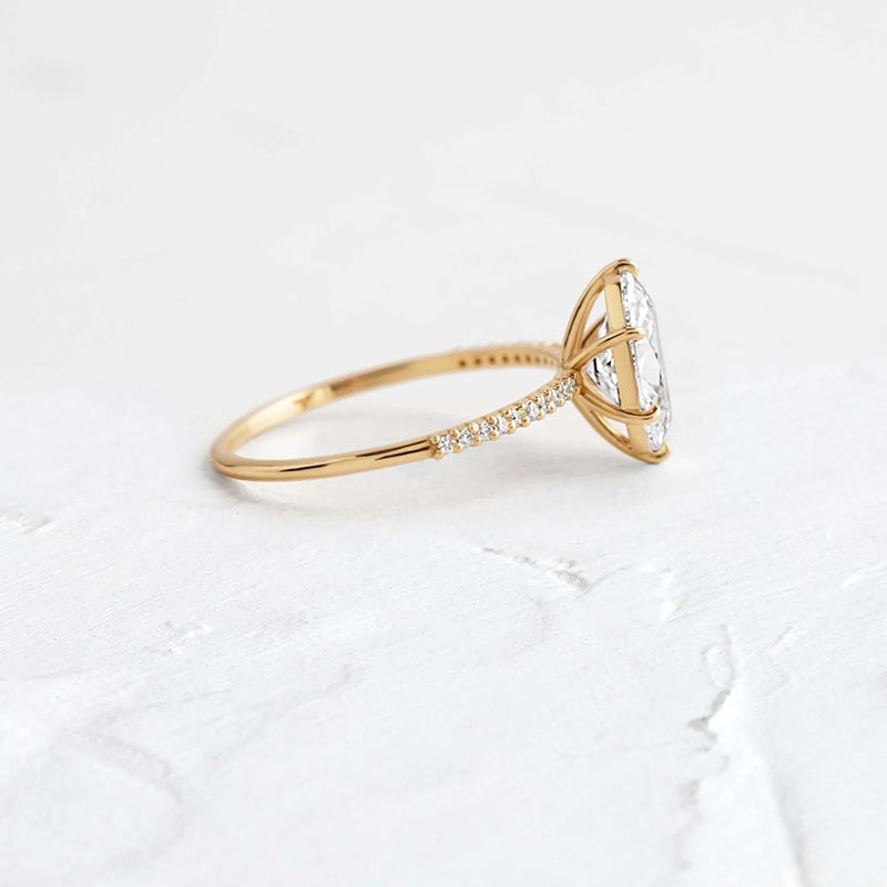 1.70 Ct Oval Diamond Hidden Halo Engagement Ring