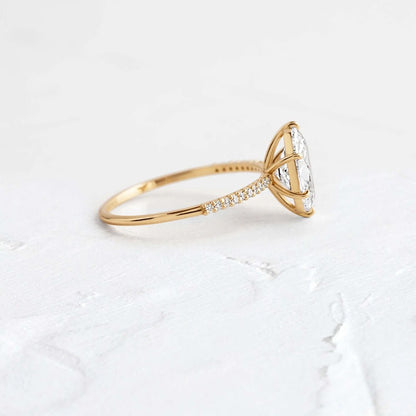 1.70 Ct Oval Diamond Hidden Halo Engagement Ring