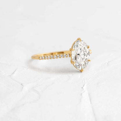 1.70 Ct Oval Diamond Hidden Halo Engagement Ring