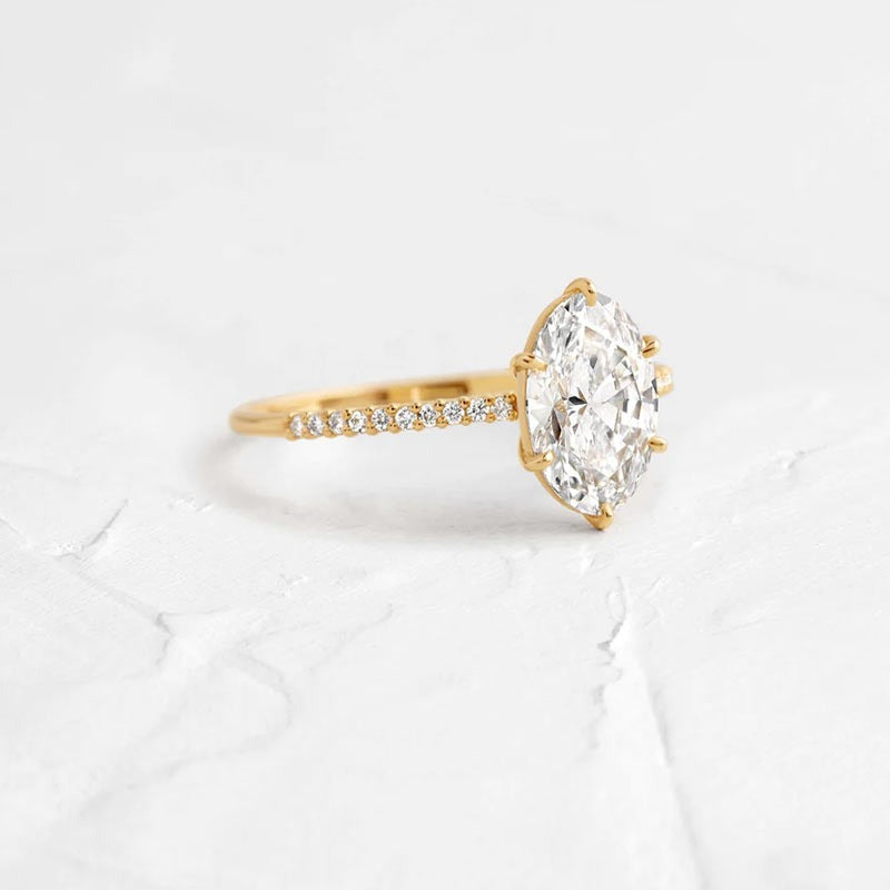 1.70 Ct Oval Diamond Hidden Halo Engagement Ring